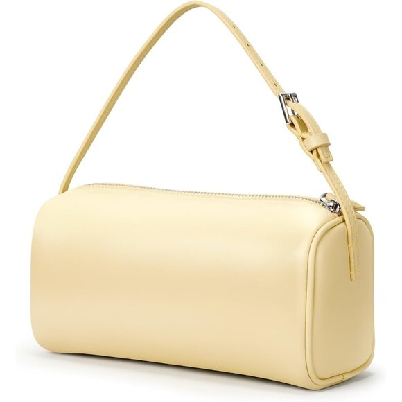 Handbags - Women Baby Yellow Mini Crossbody  Vegan Leather HoboPurse with Adjustable Strap